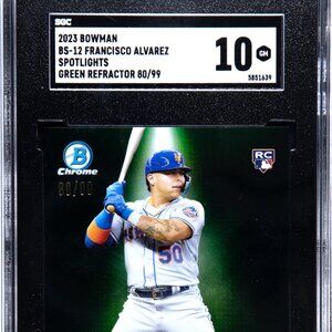 2023 Bowman Chrome Francisco Alvarez Spotlights #BS-12 Green /99 SGC GEM MINT 10